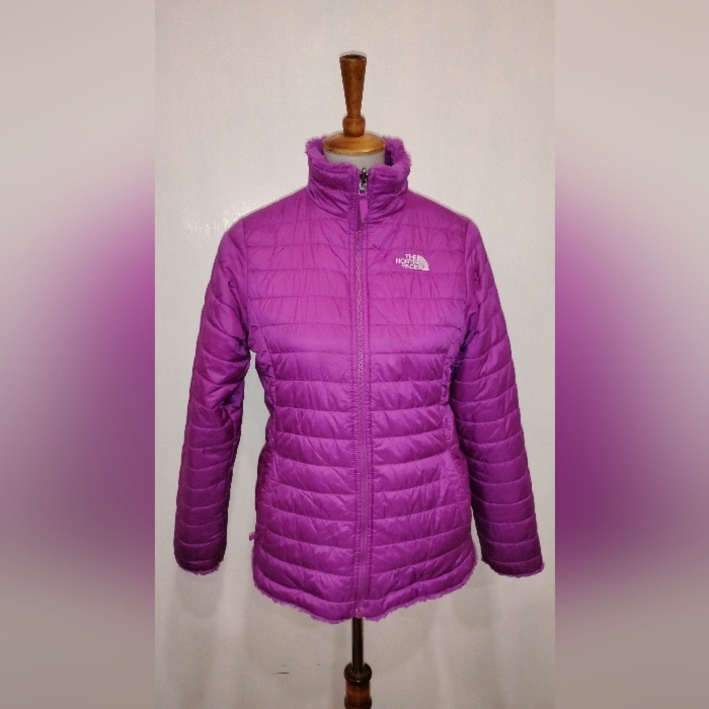 NORTH FACE VIOLET FLUFFY REVERSIBLE JACKET NWOT - Picture 3 of 7